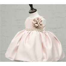 Новый Дизайн !!! ОЕМ/ODM младенца платье новорожденных девочек пушистые детские платье высокого класса свадебное атласное вечернее одежда с большим цветком